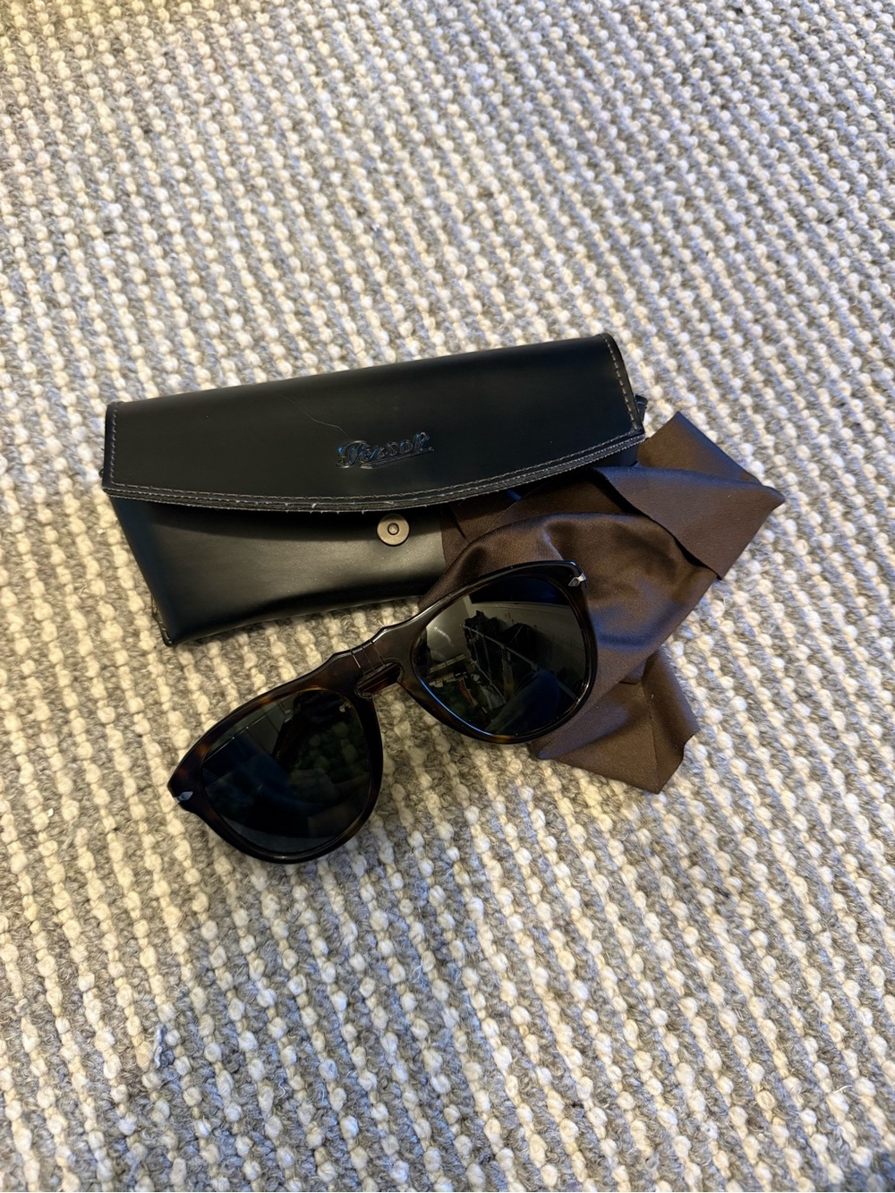 Persol Brown Tortoiseshell Original Sunglasses with Black Case